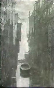 Hamburger Fleet Mit Leichter An Einem Hellen Sonnentag. by Alfred Renz
