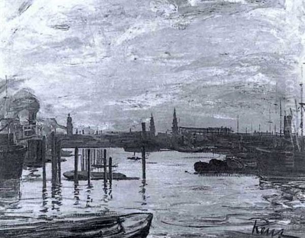 Hamburger Hafen Mit Reicher Schiffsstaffage - view 1