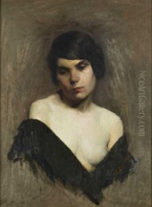 Retrato De Figura Feminina by Carlos Bonvalot