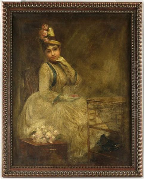 Portrait Of Lady In White Dress - view 1