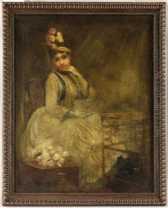 Portrait Of Lady In White Dress by Repin Iliya