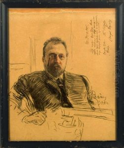 Portrait Of Pyotr Petrovich Gnedich by Repin Iliya