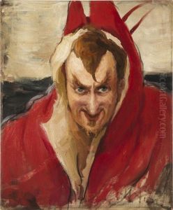 Portrait Of G. G. Ge As 'mephistopheles' by Repin Iliya