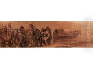 Die Wolgatreidler by Repin Iliya