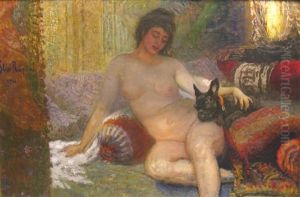 Portrait Of Madame Alisa Rivoir With A Lapdog Portrait Of Madame Alisa Rivoir With A Lapdog