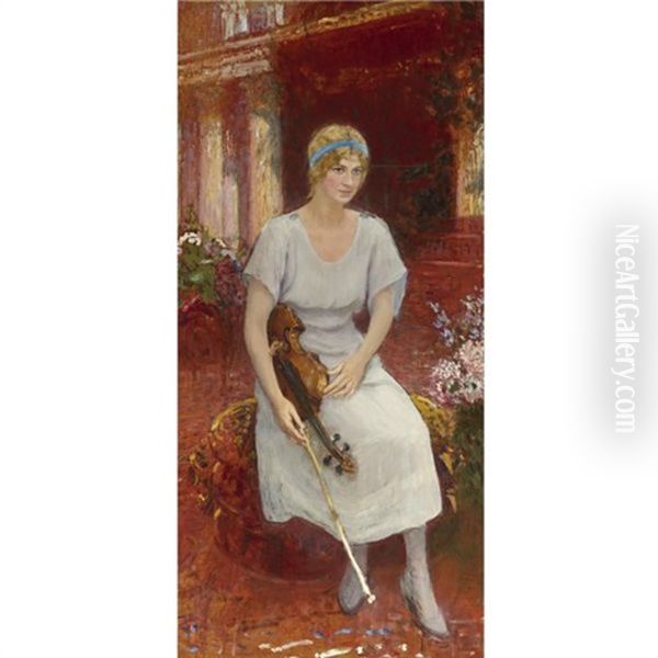 Portrait Of The Violinist Cecile Hansen - view 1