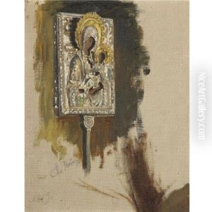 Study Of An Icon For The Painting Procession Of The Cross In Kursk Province by Repin Iliya