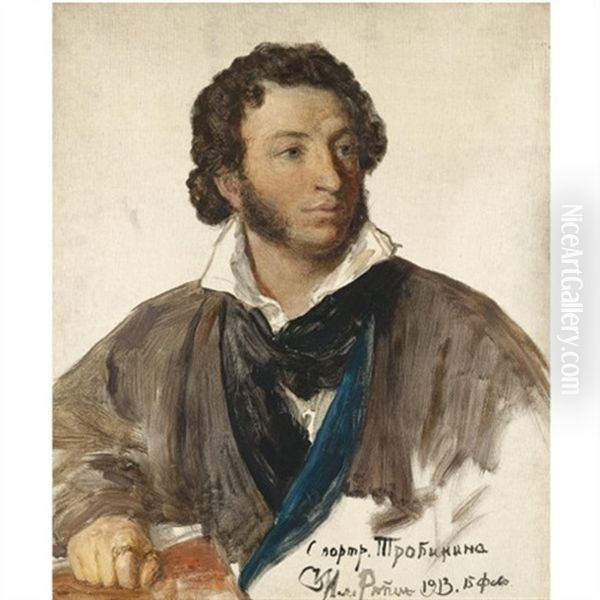 Portrait Of Alexander Pushkin After A Portrait By Tropinin - view 1