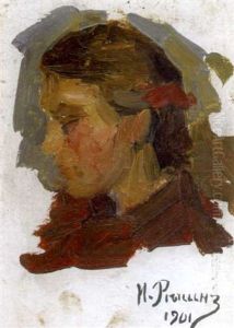 A Study Of A Woman In Profile by Repin Iliya