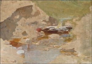 Children Playing By The Creek by Yuri Il'ich Repin