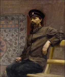 Virkapukuisen Miehen Muotokuva by Yuri Il'ich Repin