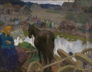 Hevosmarkkinat Ukrainassa by Fjodor Ivanovitch Rerberg