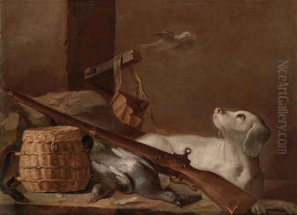Jagdstillleben Mit Einem Hund - view 1