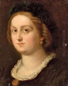 Portrait Einer Dame Mit Biedermeierschmuck