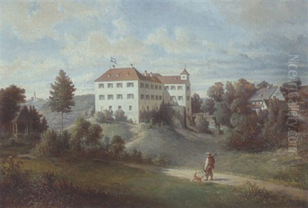 Schlos Altenburg, Von Der Aiblinger Bahnlinie Bei Der Station Westerham Gelegen Nach Der Natur Entworfen Und Gemalt Von Jos. Resch - view 1