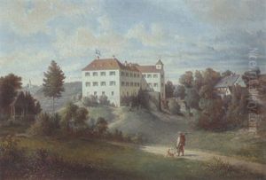 Schlos Altenburg, Von Der Aiblinger Bahnlinie Bei Der Station Westerham Gelegen Nach Der Natur Entworfen Und Gemalt Von Jos. Resch