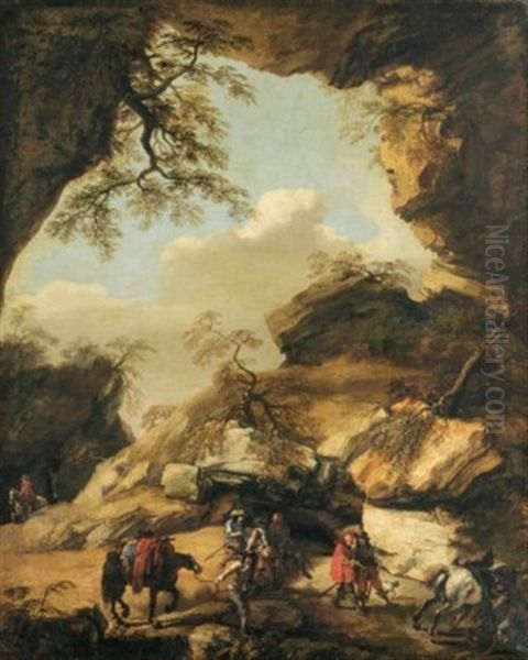 A Rocky Landscape With Soldiers - view 1