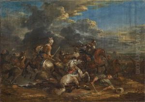 An Equestrian Fight by Pandolfo Reschi