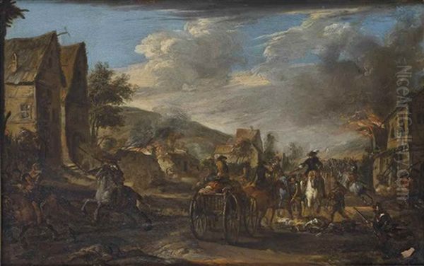 Soldiers Plundering A Village - view 1
