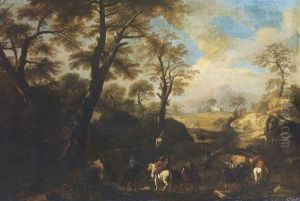 Paesaggio Con Cavalieri by Pandolfo Reschi