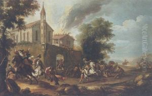 Landscape With Soldiers Looting A Nunnery