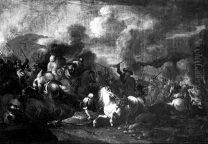 A Cavalry Battle by Pandolfo Reschi