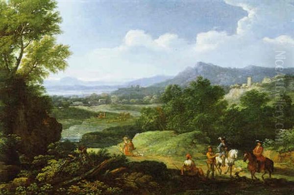 Paesaggio Fluviale Con Cavalieri - view 1