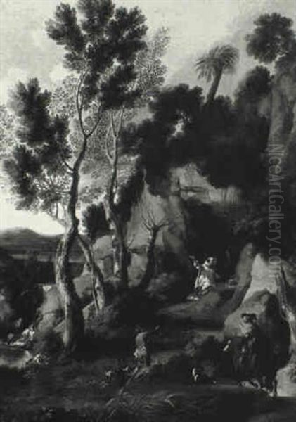 St. Bruno Praying In A Landscape - view 1
