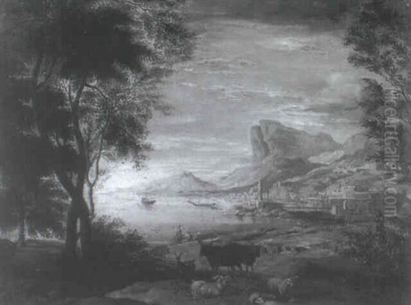 An Italian Port With Mountains Beyond - view 1