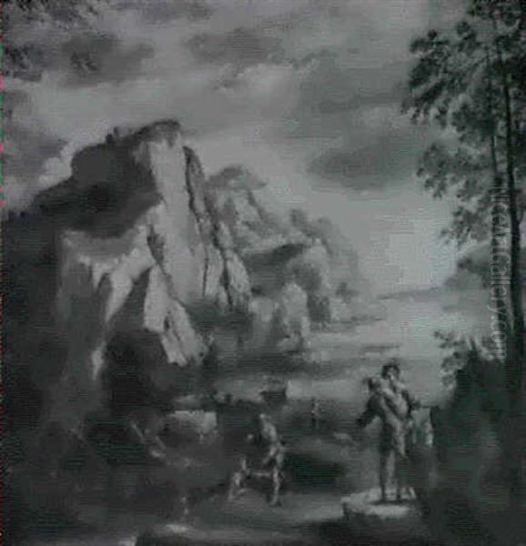 A Rocky Italianate Landscape With Banditti - view 1