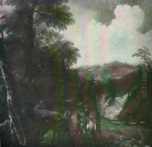A Rocky, Wooded Landscape With Bandits Robbing A Horseman A Rocky, Wooded Landscape With Bandits Robbing A Horseman