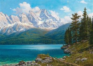 View Over The Eibsee To The Zugspitze