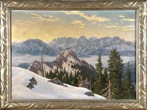 Brunnstein Gegen Das Kaisergebirge by Rudolf (Robert) Reschreiter