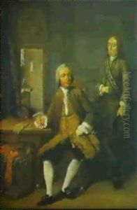 Un Gentilhomme Assis Dans Un Interieur... [&] Une  Dame Assise Prenant Une Tasse De Chocolat by Tiebout Regters
