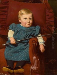 Kinderportrait Auf Rotem Stuhl Mit Reitpeitsche