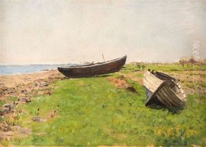 Boote Am Ufer by Karl Lorenz Rettich