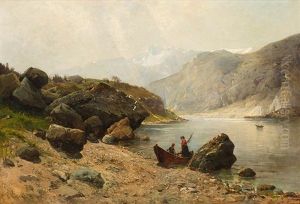 Heimliches Rendezvous Auf Dem Gebirgssee by Karl Lorenz Rettich