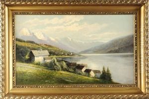Dorf Am Bergsee by Carl Friedrich W.A. Retzlaff