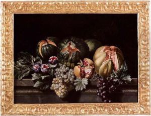 Natura Morta Con Fichi, Uva, Melone, Zucche E Melagrana