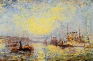 Battleships On Hudson, Prince Louis Of Battenberg Visit