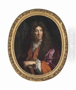 Portrait Of Monsieur Jean Bouhier (1673-1746), President Au Parlement De Dijon, Half-length, In A Red Coat With Lace Collar And Cuffs, His Left Hand Resting On A Book