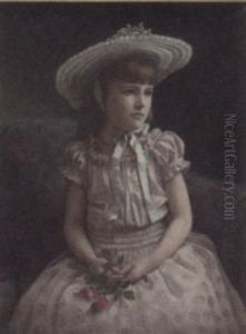 Portrait Of A Girl Holding Roses Portrait Of A Girl Holding Roses