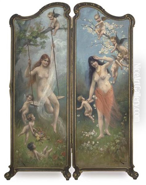 An Allegory Of Spring And Summer (on 2-fold Screen) - view 1