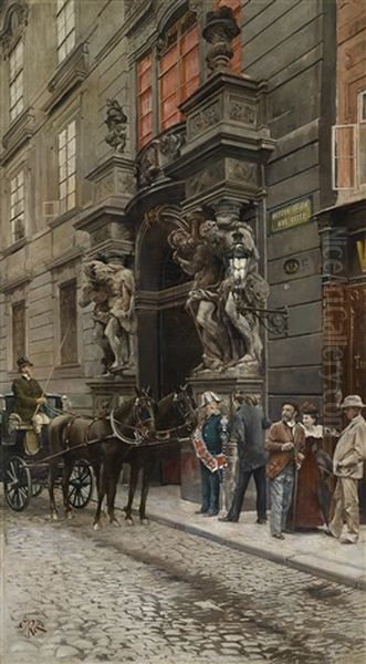 Fiaker Vor Dem Clam-gallas Palais In Prag - view 1