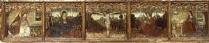 The Crucifixion, With The Virgin And Saint John The Evangelist And The Annunciation by Juan (Reixach) Rexach