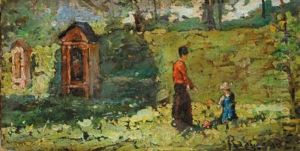 Figure Nel Paesaggio by Enrico Reycend