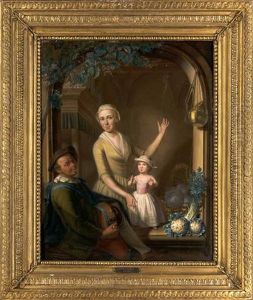 Frau Mit Kind Und Drehorgelspieler Frau Mit Kind Und Drehorgelspieler