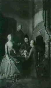 Figures Seated Around A Table In An Interior Figures Seated Around A Table In An Interior