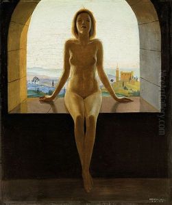 Madchen-akt Am Fenster by Herbert Reyl-Hanisch