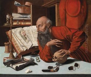 Der Heilige Hieronymus In Seiner Studierstube by Marinus van Reymerswaele